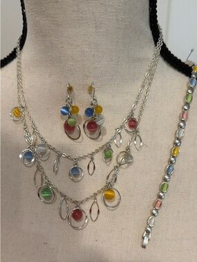 Premier Designs Pastel Moonstone Bead Dangle Set